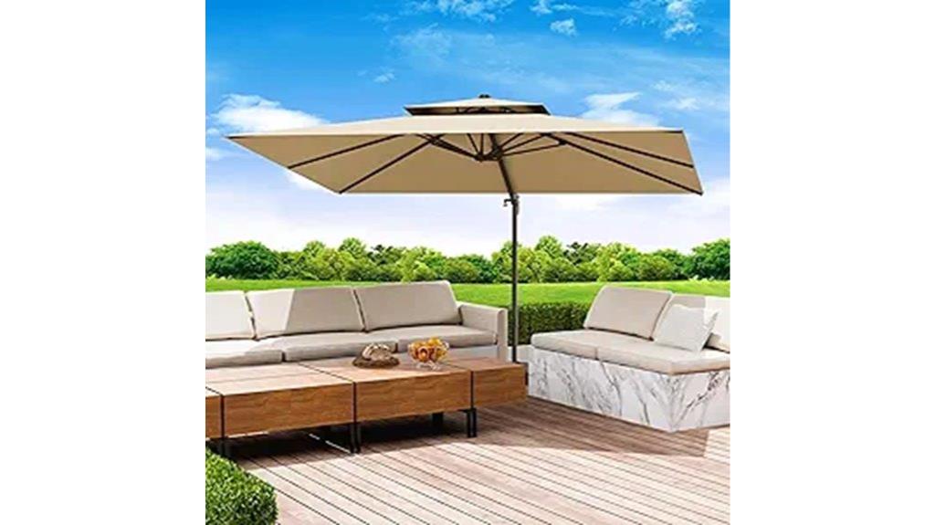 large rotating patio umbrella