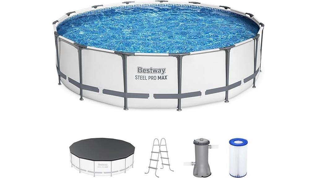 large round above ground pool