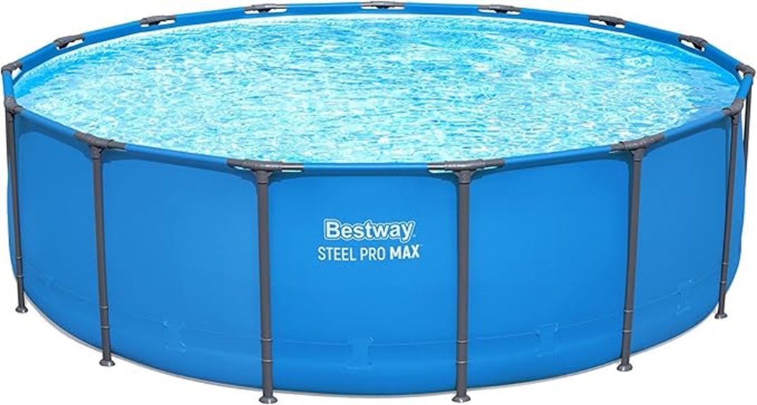 large round above ground pool
