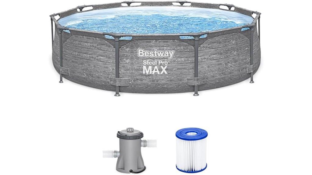 large round steel pool