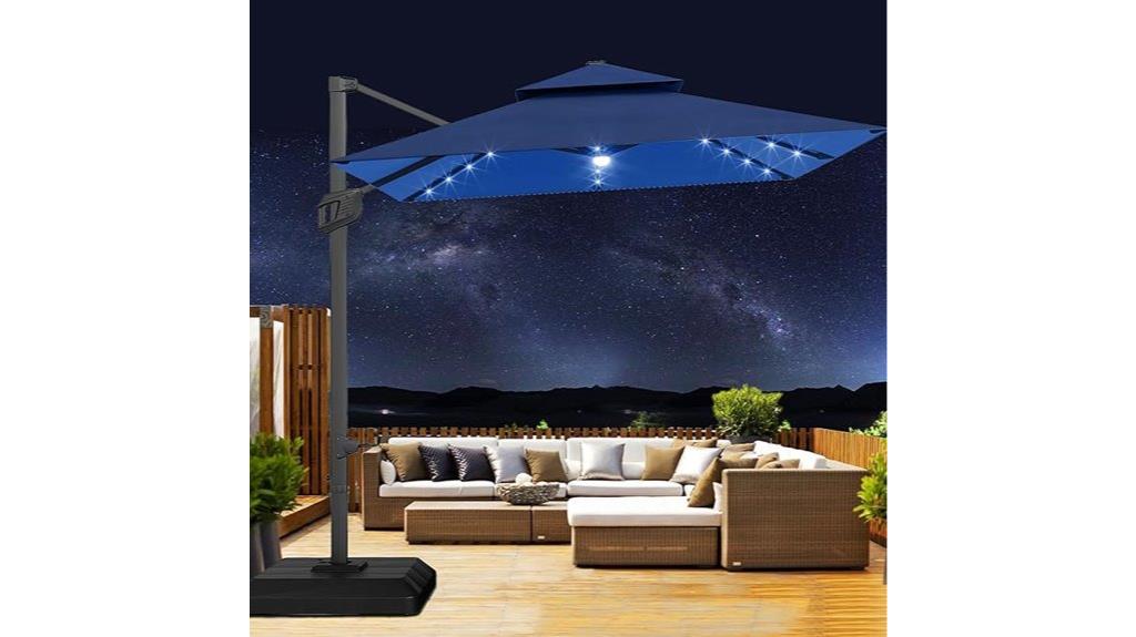 large solar led patio umbrella