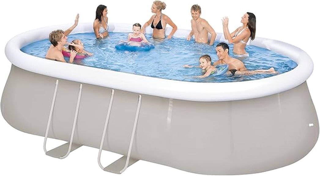 large steel frame pool