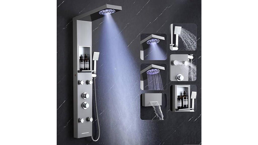 led lit shower tower