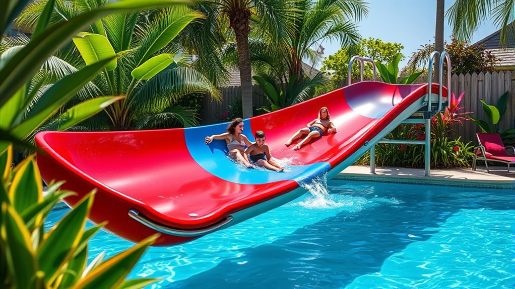 luxury curved pool slide selection