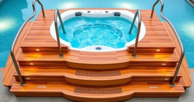 luxury hot tub step options