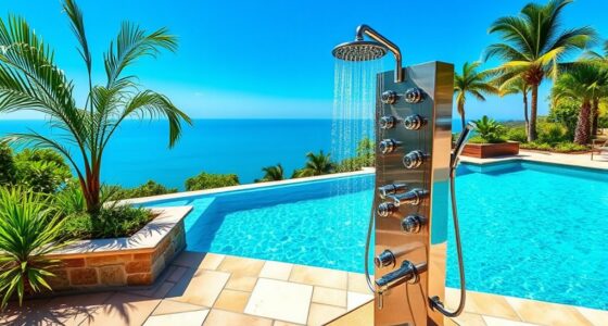 luxury outdoor shower towers