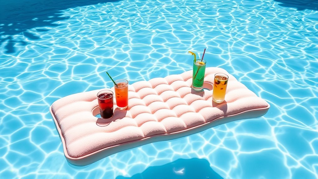 luxury pool mat with cups