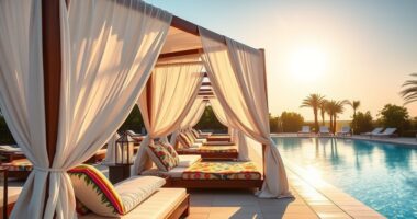 luxury poolside cabana tents