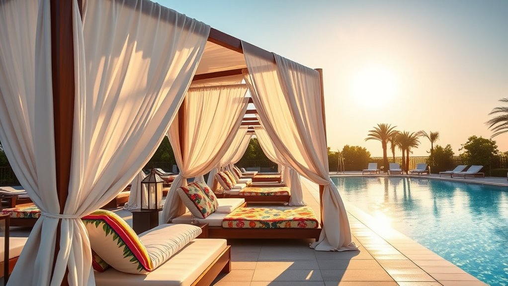 luxury poolside cabana tents