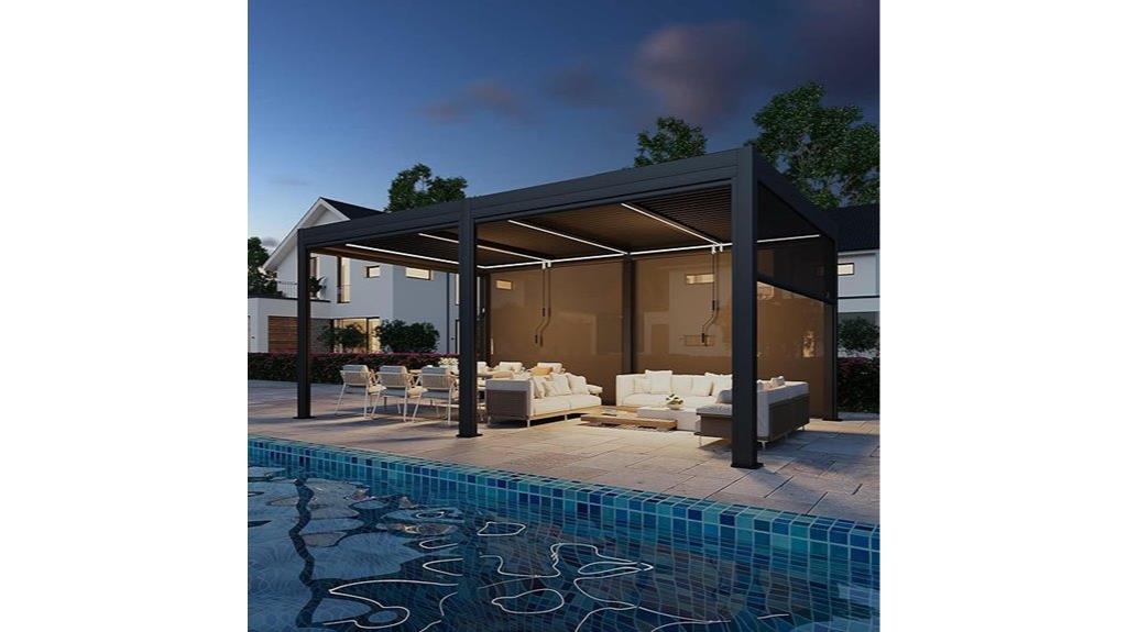 motorized pergola with screens