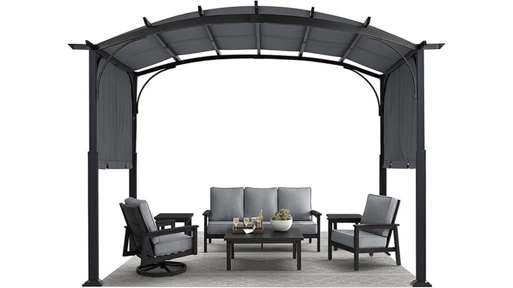 outdoor 10x10ft retractable pergola