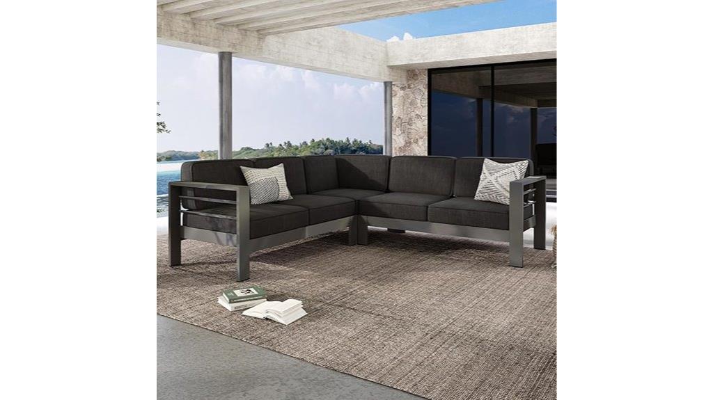 outdoor aluminum sectional sofa