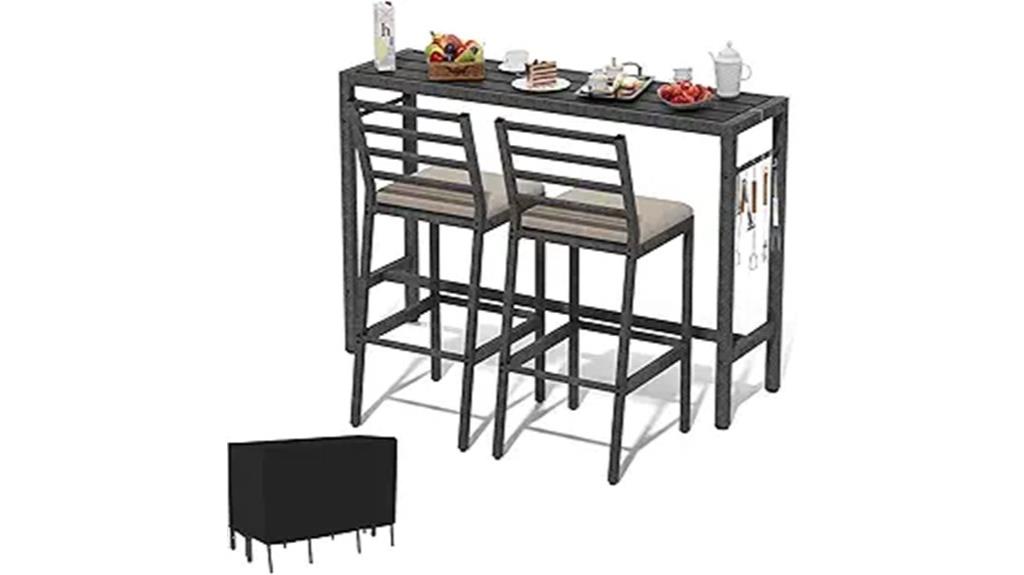outdoor bar set with cushions