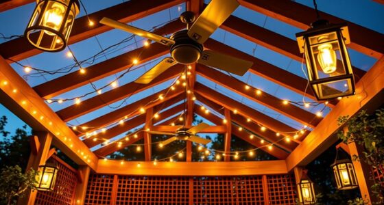 outdoor gazebo lighting and fans