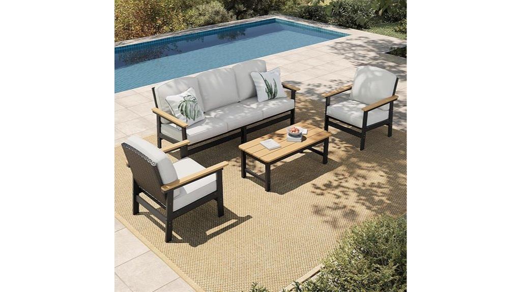 outdoor hdpe wicker set