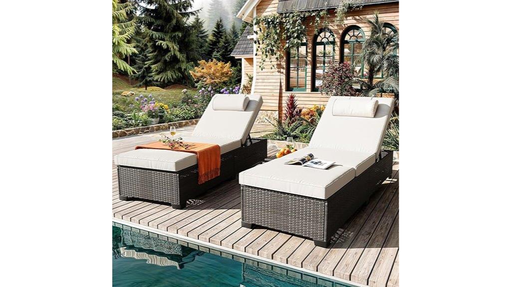 outdoor pe wicker lounge chairs