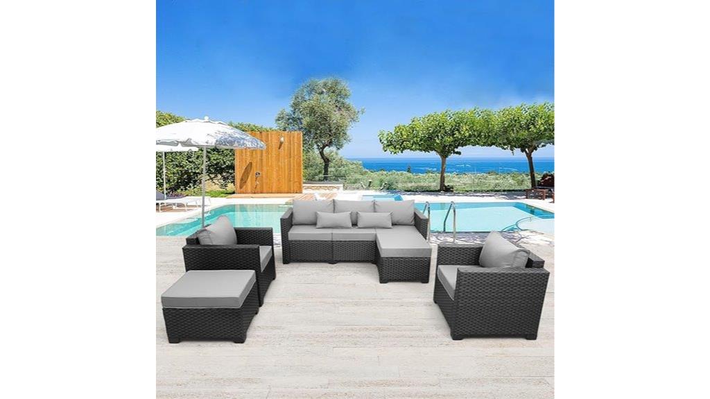 outdoor rattan couch set