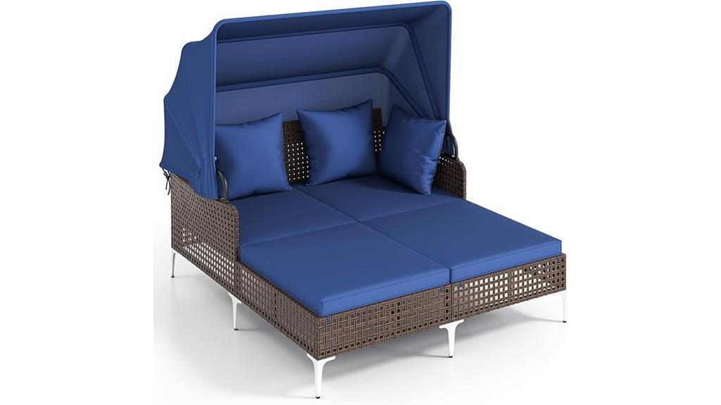 outdoor rattan daybed canopy