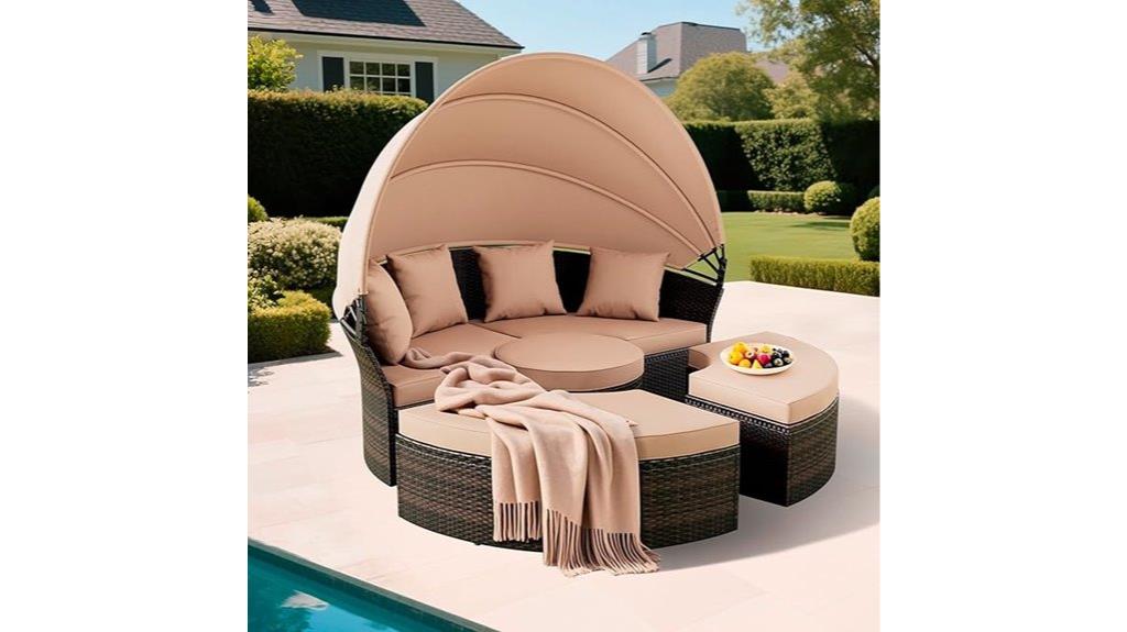 outdoor round daybed canopy
