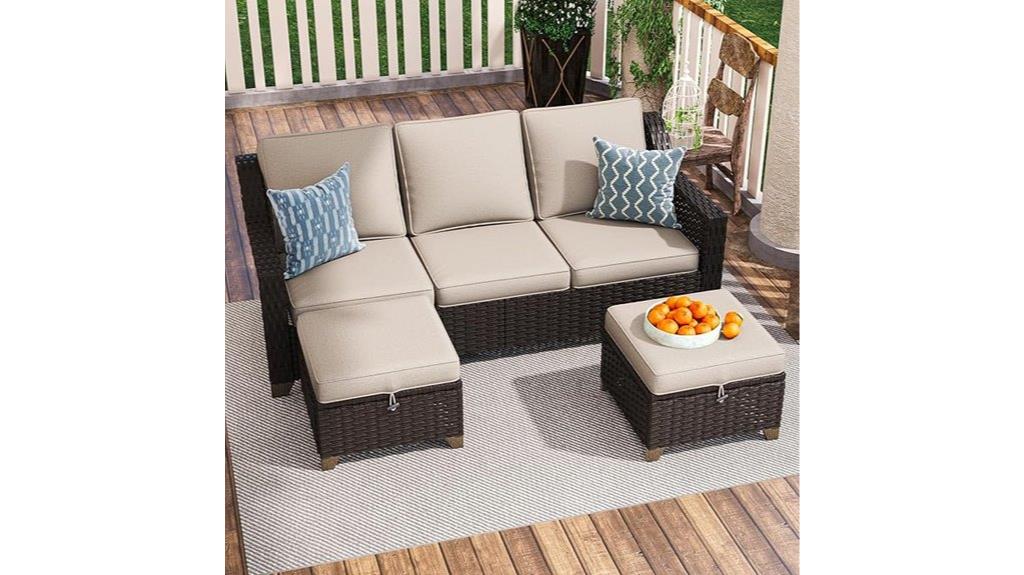 outdoor seating with cushions