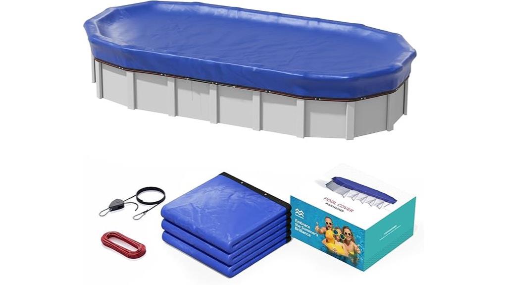 oval pool cover with pulley