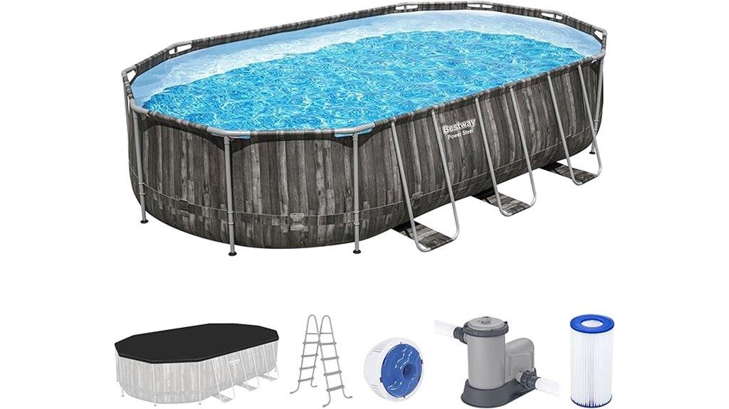 oval pool set with pump