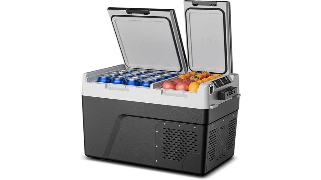 portable dual zone car fridge