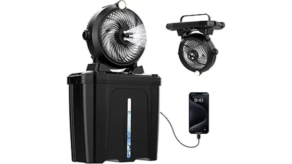 portable misting fan features