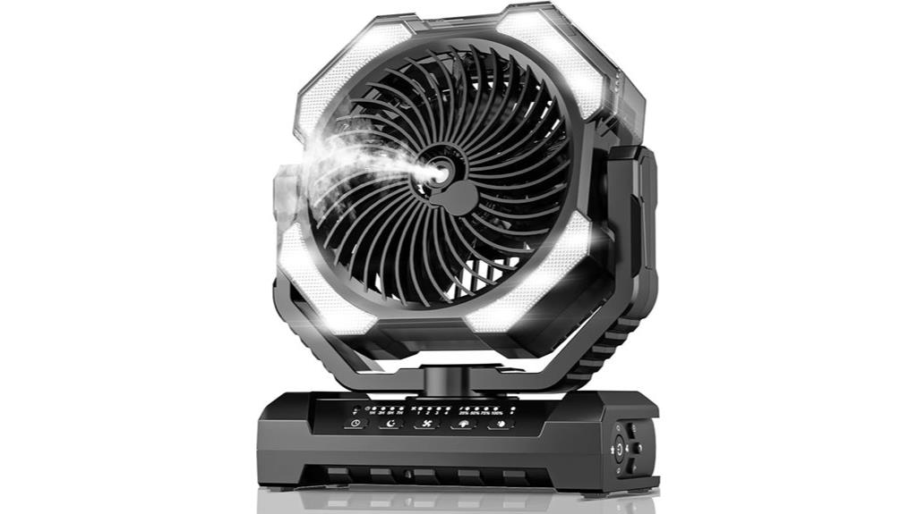 portable misting fan remote