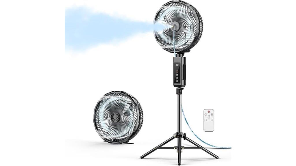 portable misting fan with battery