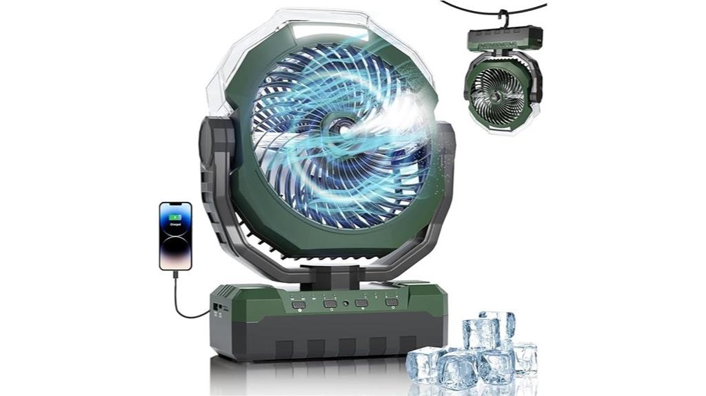 portable misting fan with tank