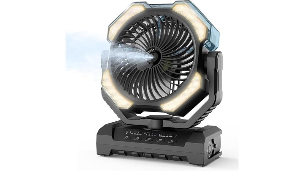 rechargeable camping misting fan