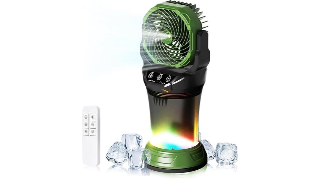 rechargeable portable misting fan