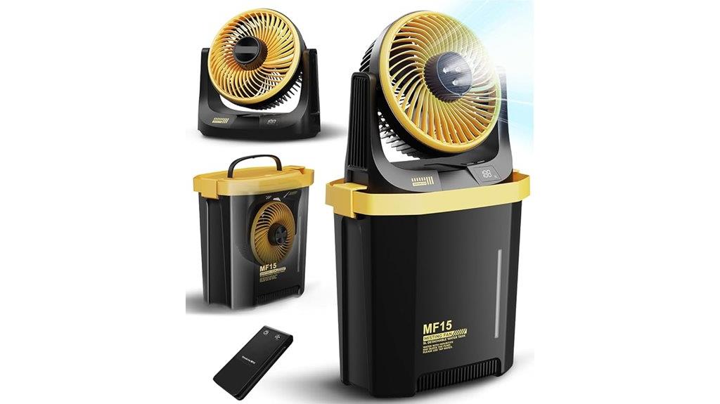 rechargeable portable misting fan