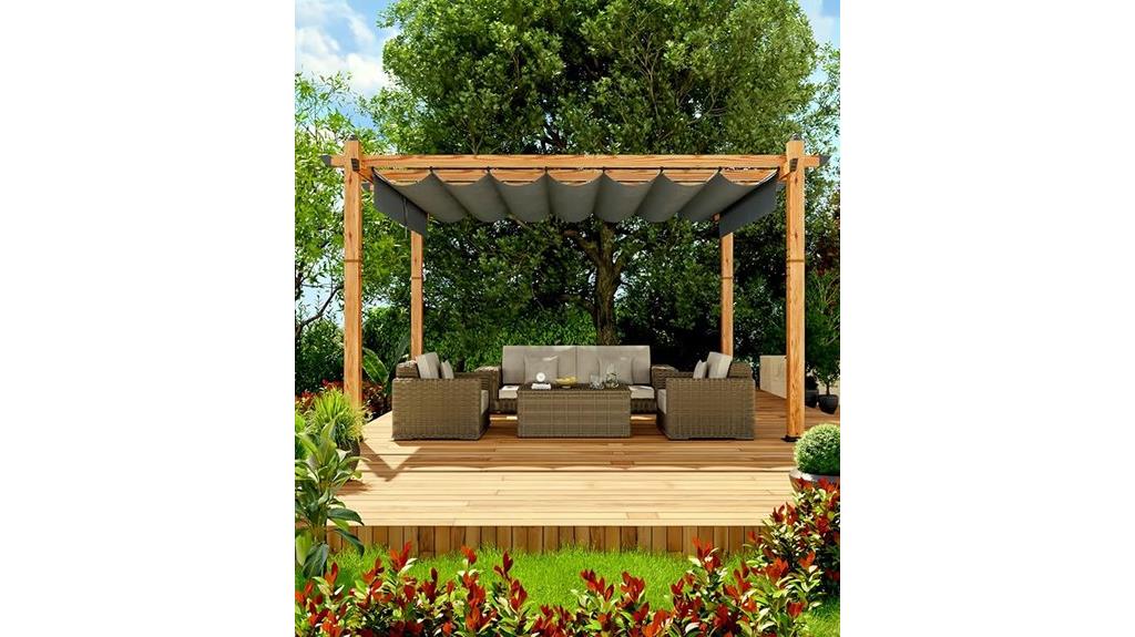 retractable aluminum outdoor pergola