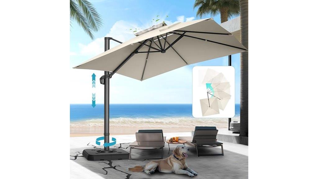 rotating 10ft patio umbrella