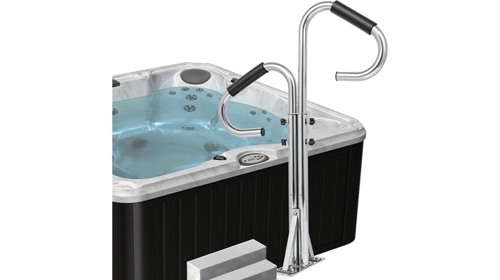 rotating hot tub handrail