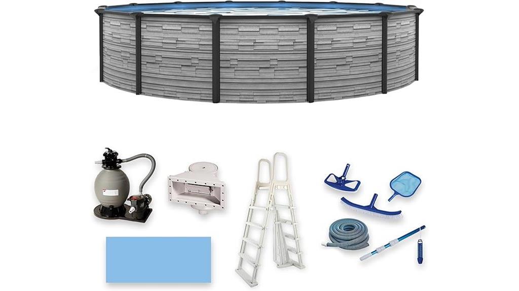 round blue above ground pool