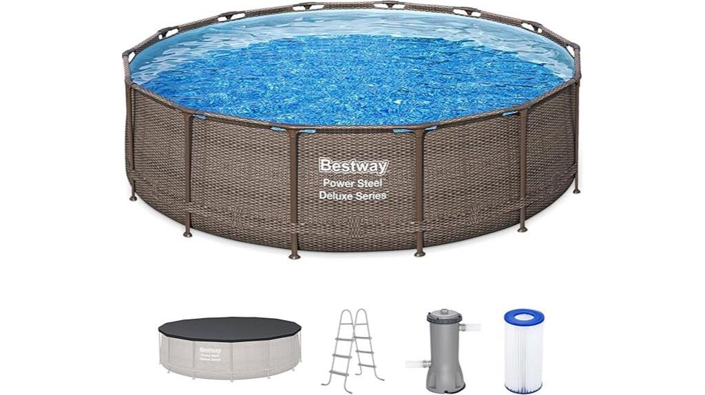 round steel pool set