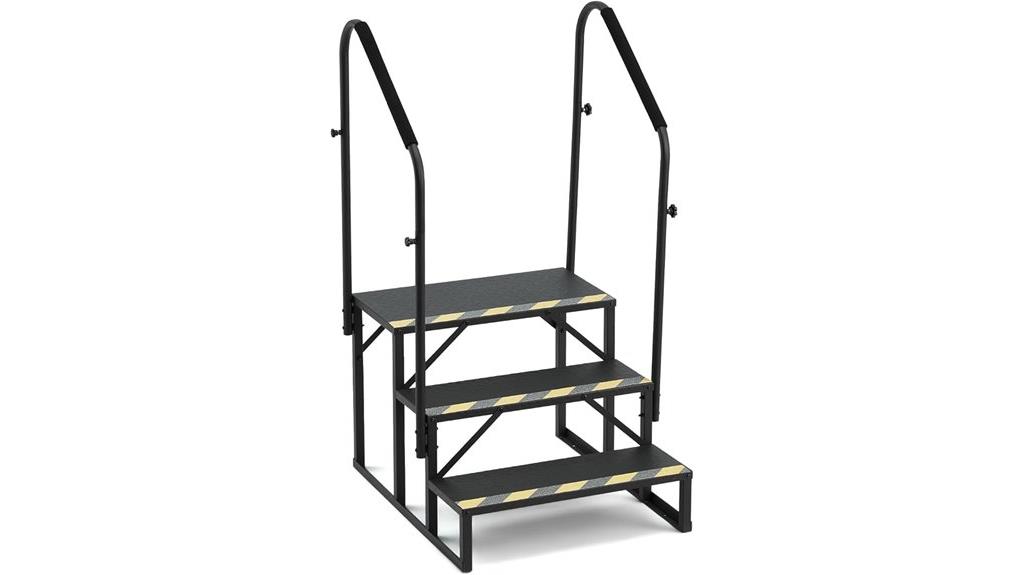 rv stairs with handrail