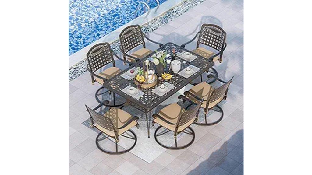 seven piece outdoor dining set