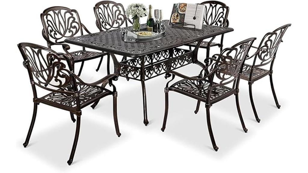 seven piece outdoor dining set