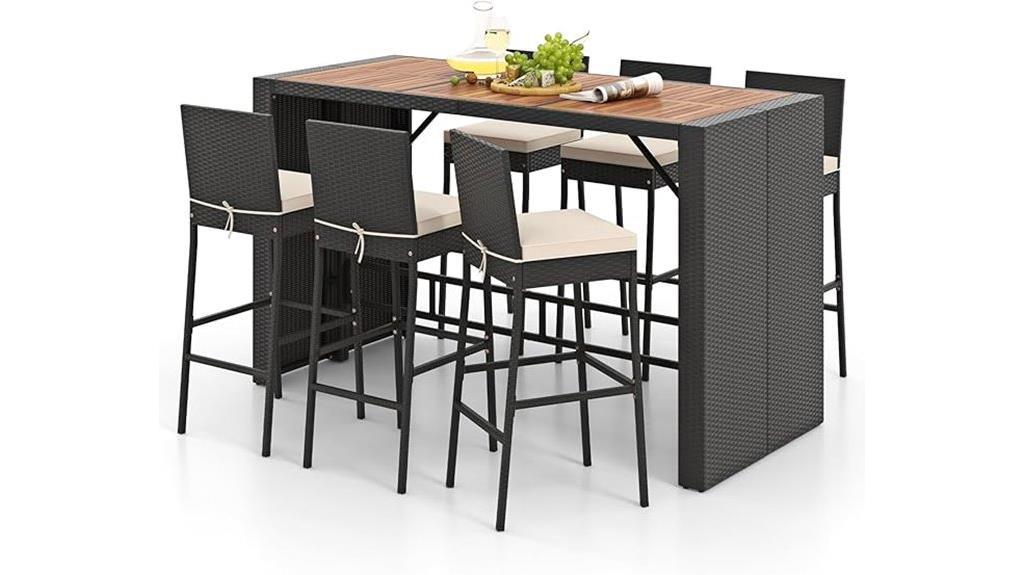 seven piece outdoor rattan set
