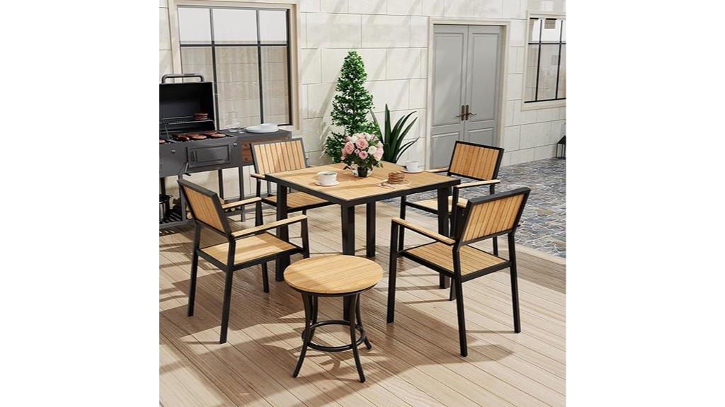 six piece aluminum patio set