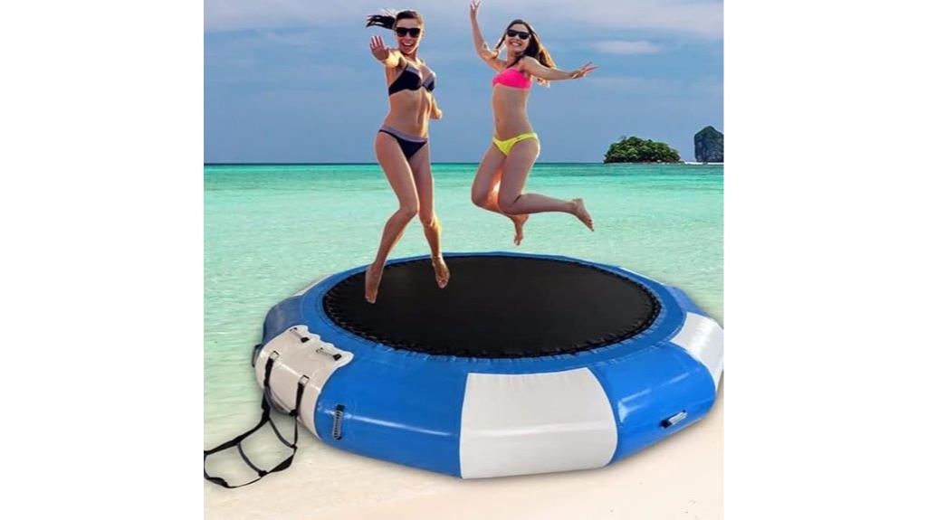 small blue water trampoline