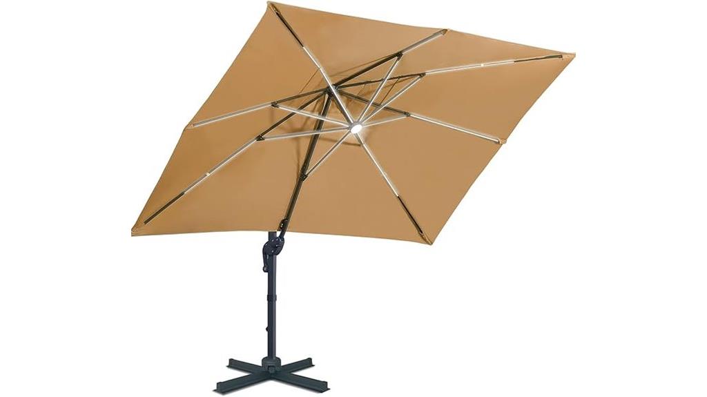 small solar patio umbrella