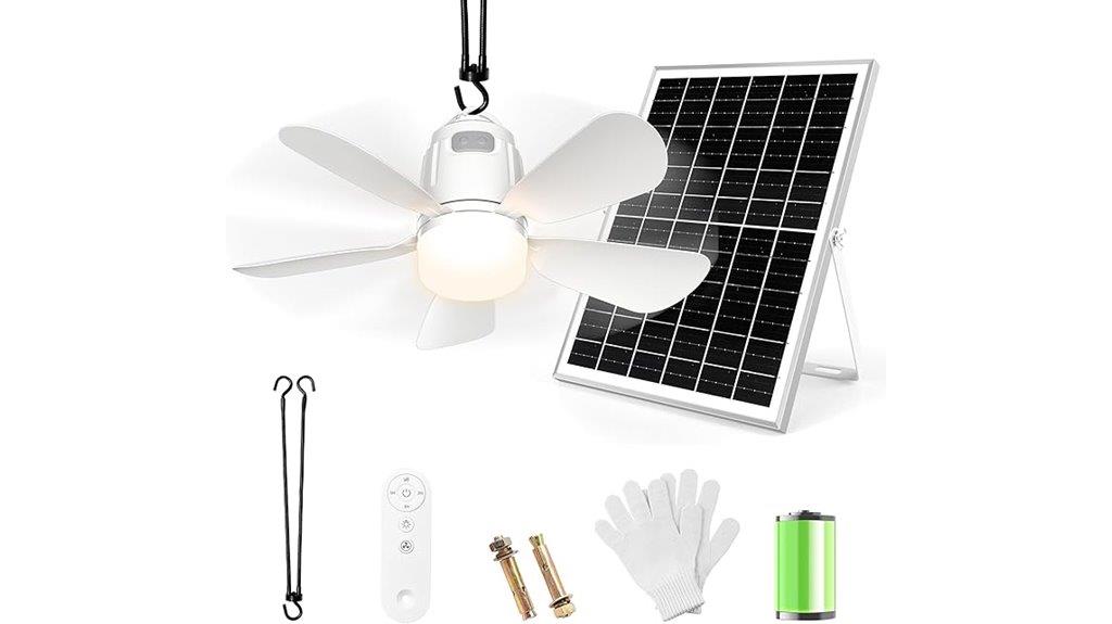 solar fan light battery