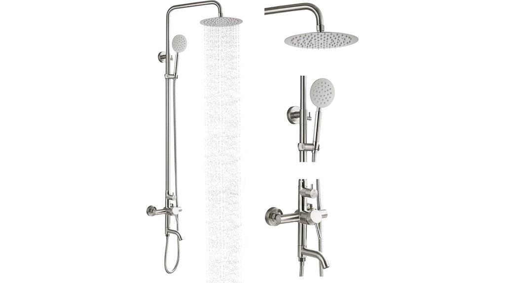 stainless rainfall shower set