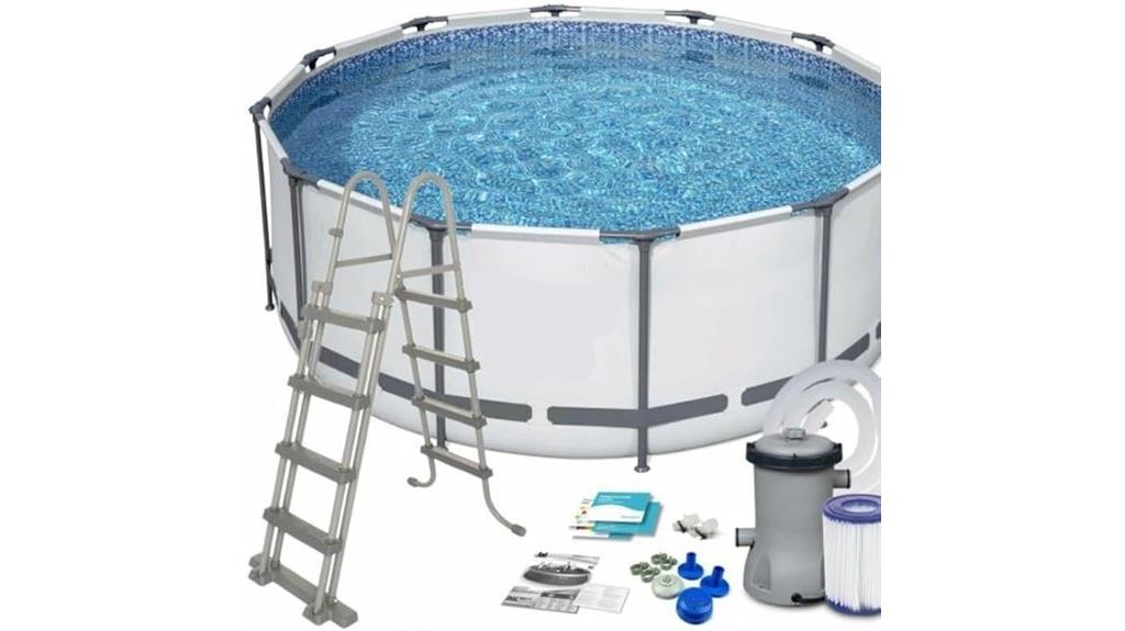 steel pool with accessories