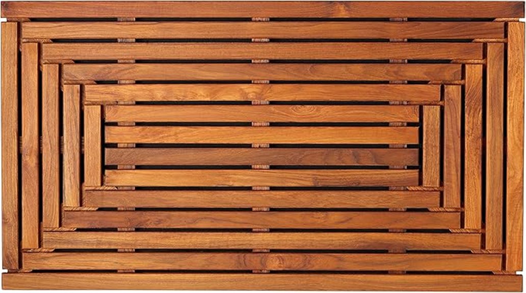 teak wood shower mat